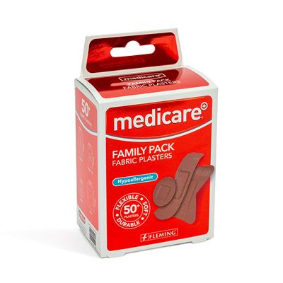 MEDICARE FABRIC PLASTERS FAMILY PACK OF 50'S (DISPLAY OF 6)