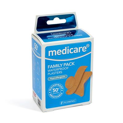 MEDICARE WATERPROOF PLASTERS FAMILY PACK OF 50 (DISPLAY OF 6)