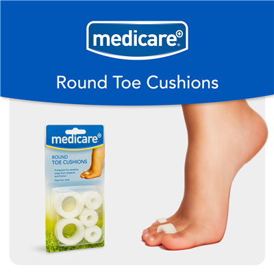 MEDICARE ASSORTED ROUND TOE CUSHIONS 5's