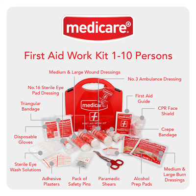 MEDICARE FIRST AID WORK KIT 1-10 PERSONS