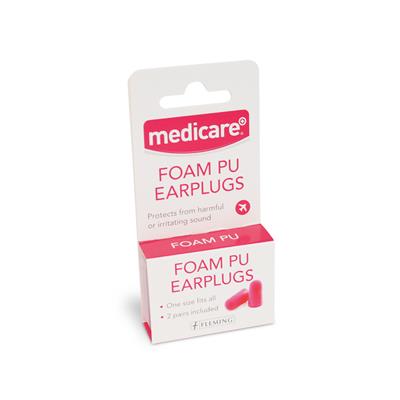 MEDICARE FOAM PU EARPLUGS (2 PAIRS)