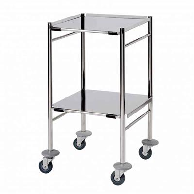 SUNFLOWER SURGICAL TROLLEY - 2 REMOVEABLE REVERSIBLE FOLDED STAINLESS STEEL SHELVES