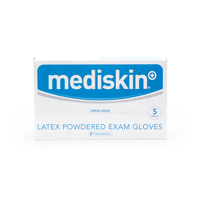 MEDISKIN LATEX GLOVES LIGHTLY POWDERED SMALL (100's)