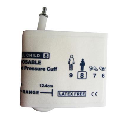 DISPOSABLE BLOOD PRESSURE CUFF PEDIATRIC 12.4CM-16.8CM