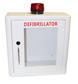 INDOOR WHITE DEFIBRILLATOR CABINET WITH STROBE LIGHT & ALARM