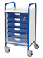 SUNFLOWER VISTA 50 WHITE CLINICAL TROLLEY - 6 CLEAR TRAYS & DOOR