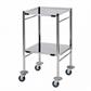 SUNFLOWER SURGICAL TROLLEY - 2 REMOVEABLE REVERSIBLE FOLDED STAINLESS STEEL SHELVES